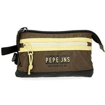Pepe Jeans Caden, Estuche Tres Compartimentos Niños, Verde (Green), 22x12x5 Cms