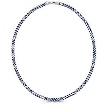 Cadena Guess hombre AYIA NAPA JUMN01381JWSTJBT-U acero inoxidable plateada efecto azul barbada