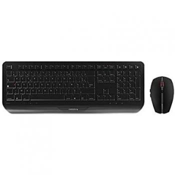 Cherry Gentix Kit Tastiera e Mouse Ottico Wireless 2000 DPI Layout Belgio Nero
