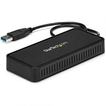 StarTech Docking Station USB‑A a DisplayPort Dual con Hub e USB‑C (Nero)