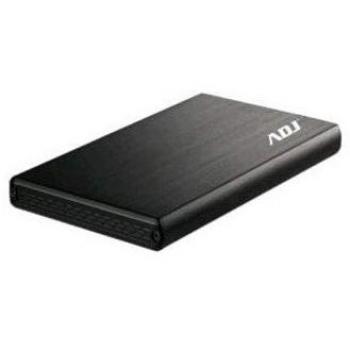 ADJ Box per Hard Disk Esterno Modello AH621 Steel Formato 2.5'' Sata Interfaccia USB 2.0 Per HDD 9.5mm Involucro in Alluminio e Plastica Office Series Colore Nero