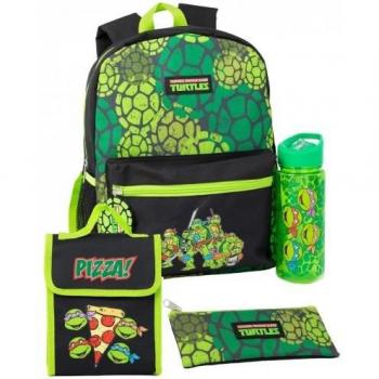 Teenage Mutant Ninja Turtles Mochilas Combinadas (Paquete de 4) Verde y Negro, One Size