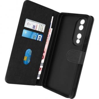 Funda Tarjetera y Soporte Negra para Honor 70