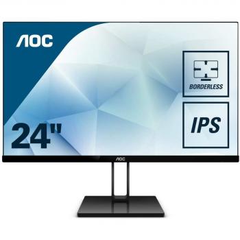 AOC 24V2Q Monitor LED da 23.8 IPS, FHD, 1920 x 1080, senza Bordi, Hdmi, DP, Nero