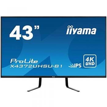 Iiyama ProLite X4372UHSU-B1 108 cm (42,5), Ultra HD 4K Monitor, LED Display with IPS technology, Resolution 3840 x 2160 @60Hz, Connections: HDMI, DisplayPort, USB 3.0 Hub, HDR Support, Built-in Speakers, Headphone Jack, Picture by Picture (PbP) function