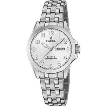 Reloj De Mujer Festina Classics F20455/1 Con Esfera Plateada