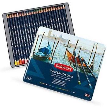 Caja metálica de 24 lápices Watercolour Derwent
