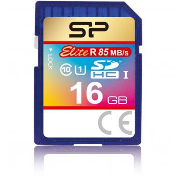 Elite Scheda SDHC 16 GB Classe 10, Velocità Lettura 85 MB/s, Nero