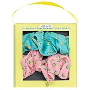 Set de 2 coleteros scrunchie aguacate