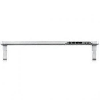 Deep Cool MDesk-F1 Smart Monitor Stand with 4 USB Ports and Headset/Microphone Port Extensions, Gray and White