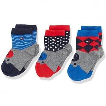 Tommy Hilfiger TH Baby Where IS the Bear Giftbox 3P, Socks for Babies, Blue (Midnight Blue), Size 19/22 (Set of 3)