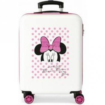 Maleta de Cabina Mickey & Minnie Rosa y Blanca 38x55x20cm