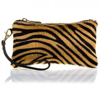 Firenze ARTEGIANI. Cartera de Mujer Piel auténtica Animal Print Tigre