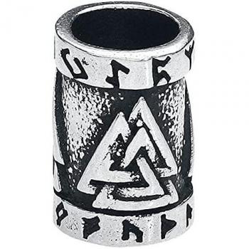 EtNox Wodan Knot Adorno para la Barba Hombre Plateado