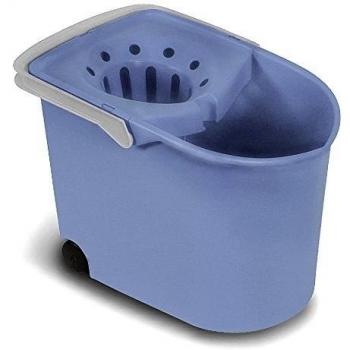 Tatay Cubo de Fregona con Ruedas, de PP, Libre de BPA, Escurridor por Presión, con Asas. Fabricado en España. Color Azul