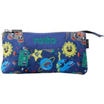 Estuche escolar triple compartimento azul eco‑friendly Tello