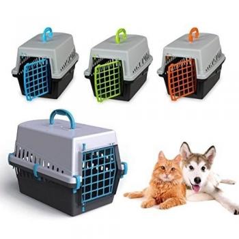 MWS3016 10570 Transportin con rejilla de plástico de 50 cm para perros y gatos (Naranja)