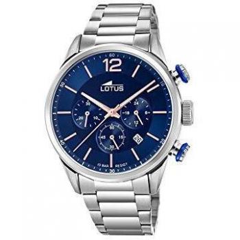 Reloj Lotus Chrono 18688/2 para Hombre, Esfera Azul Redonda de 43 mm, Correa de Acero