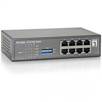 Levelone fep-0800w65 switch di rete fast ethernet (10/100) supporto power over ethernet (poe) grigio