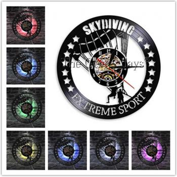 Reloj de Pared con Grabación en 3D Paracaidismo