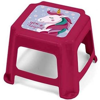 Taburete de plástico ZASKA Unicornio 27x27x21cm
