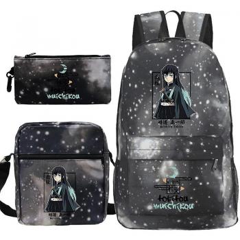 Mochila Demon Slayer Tokitou Muichirou 3pcs Verde