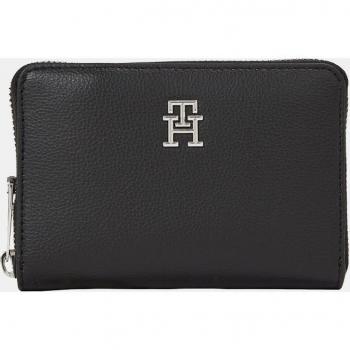 Cartera mediana lisa Tommy Hilfiger en negro