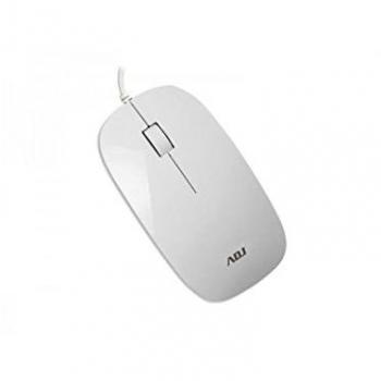 ADJ Mouse Slim USB, Mouse Ottico Mini con 1000 Dpi Per Notebook, PC, Laptop, Computer, Macbook, Bianco