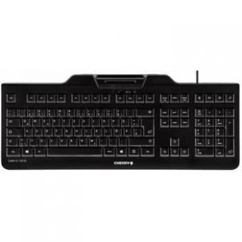 Cherry KC 1000 SC, layout italiano, tastiera QWERTY, tastiera di sicurezza cablata con terminale chip card integrato, Blue Angel, nero