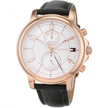 Reloj Tommy Hilfiger mujer piel negro acero rosado 1781817