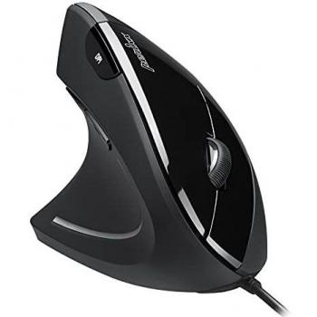 Perixx Perimice-513L Mouse ergonomico USB Ottico Nero 5 Tasti 2000 dpi Ergonomico