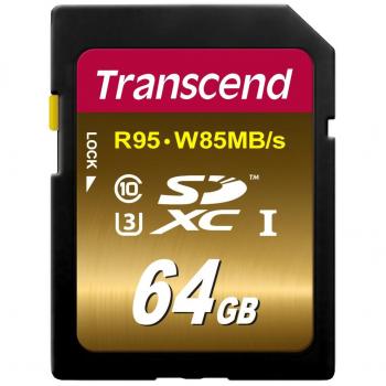 Transcend Scheda SDXC 64GB UHS-I U3X in Nero