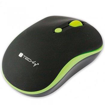 Mouse Wireless 2.4GHz 800-1600 DPI Nero/Verde Techly
