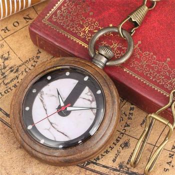 Reloj de bolsillo de madera de cuarzo para hombre Warcraft