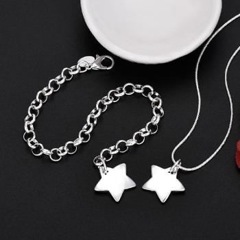 Nuevo Charm de Plata de Ley S925 con Estrella para Pulsera y Collar de Mujer