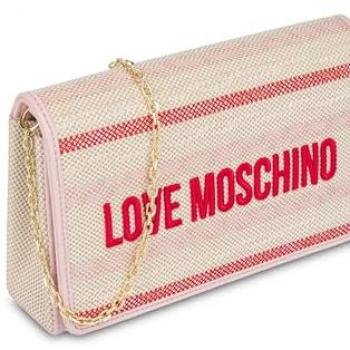 Bolso Love Moschino Negro Solapa y Cadena