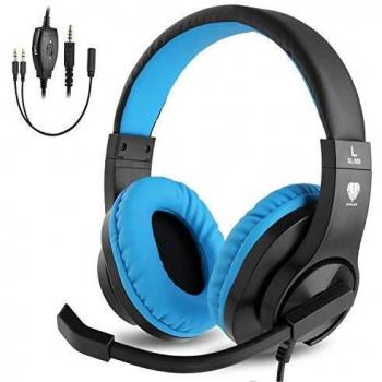 BlueFire Cuffie Gaming per Bambini con Microfono, 3.5mm Bass Stereo Cuffie da Gaming per PS4 / Xbox One/Xbox One S/Xbox One X/Switch Nintendo / PS4 Slim / S4 PRO/PC(Blu)