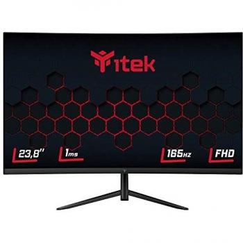 Itek GGF Monitor Gaming, Flat, 1920x1080 (Full HD), 16:9, HDR 10, VA, 165Hz, 1ms, FreeSync, G-Sync, HDMI, Display Port, Audio, Altoparlanti incorporati, Nero, 23.8