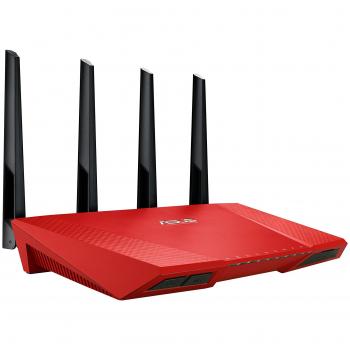 Asus RT-AC87U Gigabit Router Wireless AC2400 Mbps 5 Porte RJ45 Gigabit Rosso