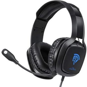 EasySMX Gaming Headset with Mic for PC, PS4, Xbox One, Switch, Wired Over-Ear USB Audio Cuffie con Microfono e Riduzione del Rumore, Illuminazione LED Blu, Compatibili con PC, Laptop, Tablet (Non Incluso Adattatore)