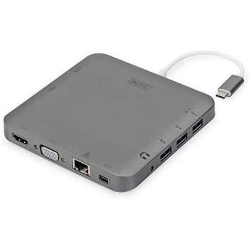 Digitus DA-70876 Replicatore di Porte e Docking Station per Notebook Cablato USB 3.0 (3.1 Gen 1) Type-C Grigio