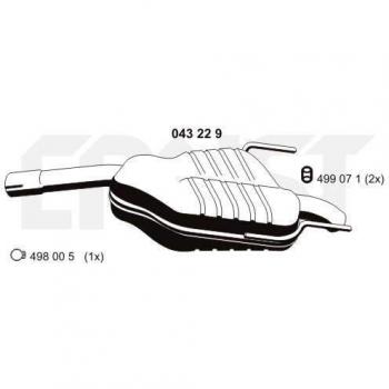 Panela de escape traseira ERNST 043229