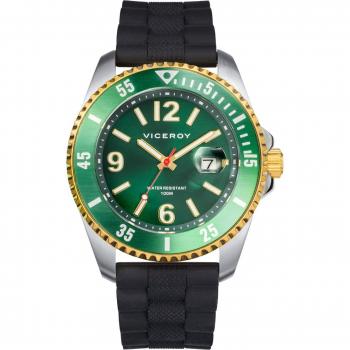 Reloj Viceroy Hombre Analógico Cuarzo 401219-65 Verde Bisel Dorado