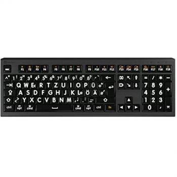 Logickeyboard XL Tastiera Astra 2 Nero su Bianco DE Mac