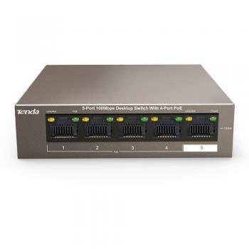 Switch Tenda PoE Desktop/Parete con Supporto 5-Porte e Distribuzione Energetica Fino a 63W