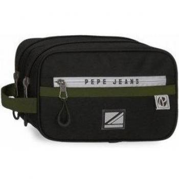Neceser Pepe Jeans Luca doble compartimento negro