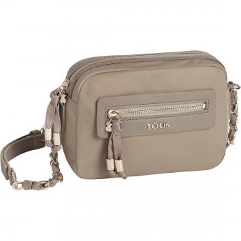 TOUS Brunock Chain, Bolso Bandolera para Mujer, Beige (Topo), 7x14.5x19.5 cm (W x H x L)