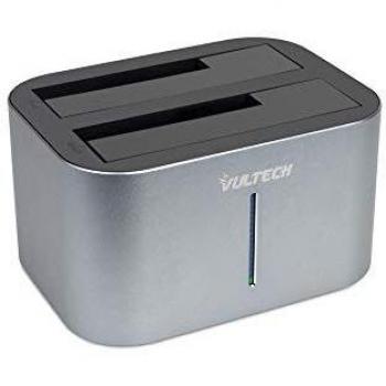 Vultech DK2-USB3 Docking Station USB 3.0 to SATA (SATA I/II/III) for Hard Disks HDD/SSD 2.5 and 3.5 Support 2 bay HDD/SSD x 8 TB Function Clone and OTB