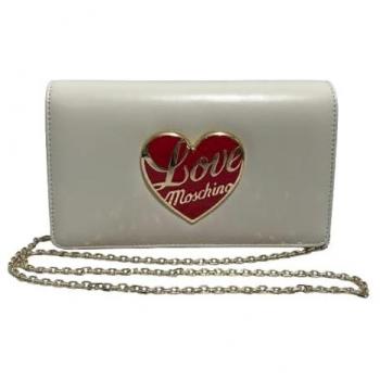 Bolso Love Moschino Clutch Negro con Asa Cadena Extraíble