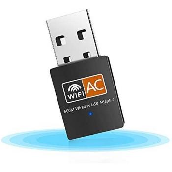 ElecMoga 600Mbps WiFi Dongle Adapter, Dual Band 2.4/5GHz Wireless Network Adapter, USB Mini Receiver for Windows 10/8/7/Vista/XP/2000 and Mac OS X 10.4-10.15 (Updated)